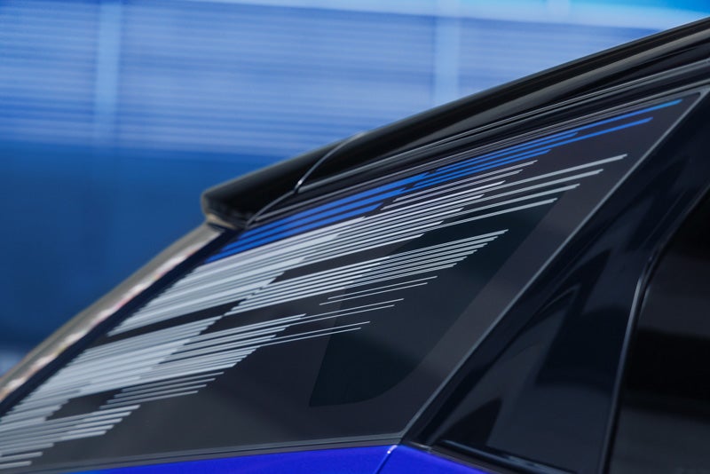 Close-up of the Modern Pattern on the 2026 OPTIQ-V Rear Quarter Glass | Wiesner of Huntsville in Huntsville TX